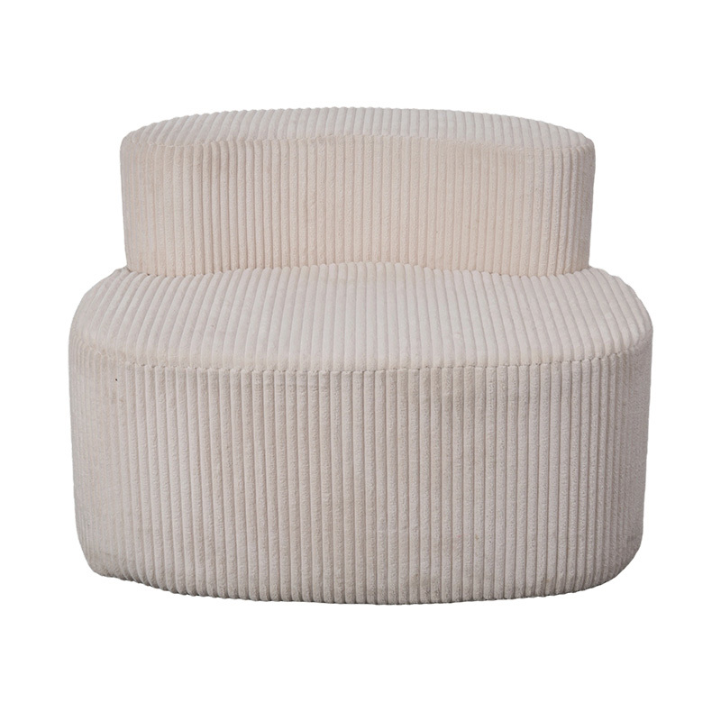 Canapea de o persoană din velur bej deschis cu spătar curbat Canapea de o persoană din velur bej deschis cu spătar curbat