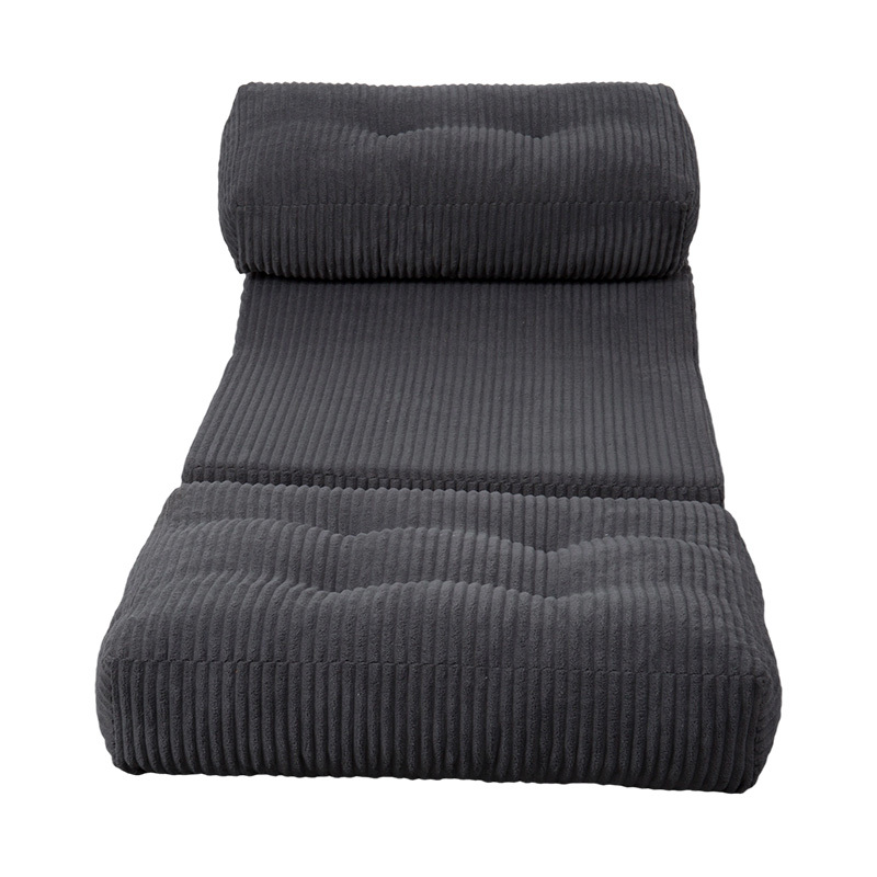 Canapea extensibilă pliabilă, multifuncțională, cu spumă completă, din velur gri închis, cu spătar ergonomic Canapea extensibilă pliabilă, multifuncțională, cu spumă completă, din velur gri închis, cu spătar ergonomic