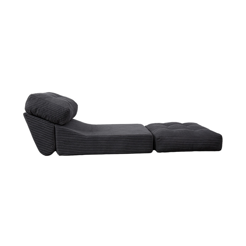 Canapea extensibilă pliabilă, multifuncțională, cu spumă completă, din velur gri închis, cu spătar ergonomic Canapea extensibilă pliabilă, multifuncțională, cu spumă completă, din velur gri închis, cu spătar ergonomic