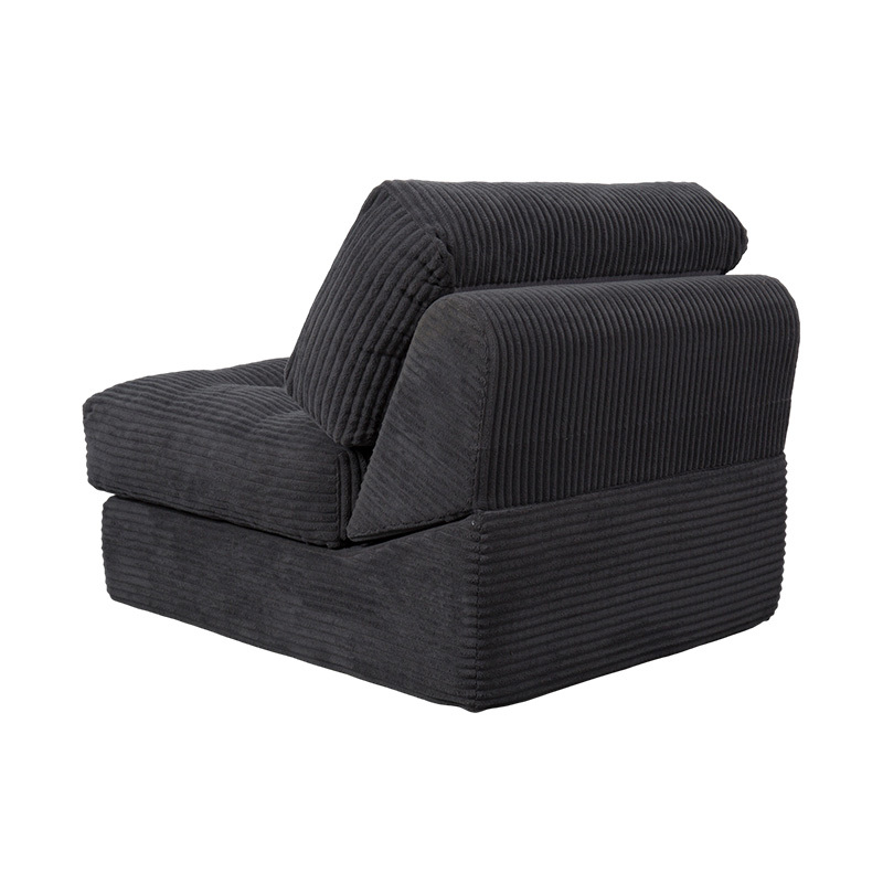 Canapea extensibilă pliabilă, multifuncțională, cu spumă completă, din velur gri închis, cu spătar ergonomic Canapea extensibilă pliabilă, multifuncțională, cu spumă completă, din velur gri închis, cu spătar ergonomic