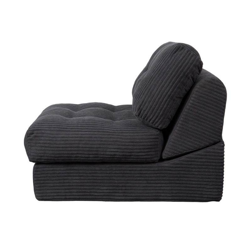 Canapea extensibilă pliabilă, multifuncțională, cu spumă completă, din velur gri închis, cu spătar ergonomic Canapea extensibilă pliabilă, multifuncțională, cu spumă completă, din velur gri închis, cu spătar ergonomic
