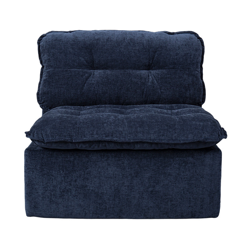 Set de canapea modular din spumă completă din velur albastru intens, cu spătar amortizat și otomană asortate Set de canapea modular din spumă completă din velur albastru intens, cu spătar amortizat și otomană asortate