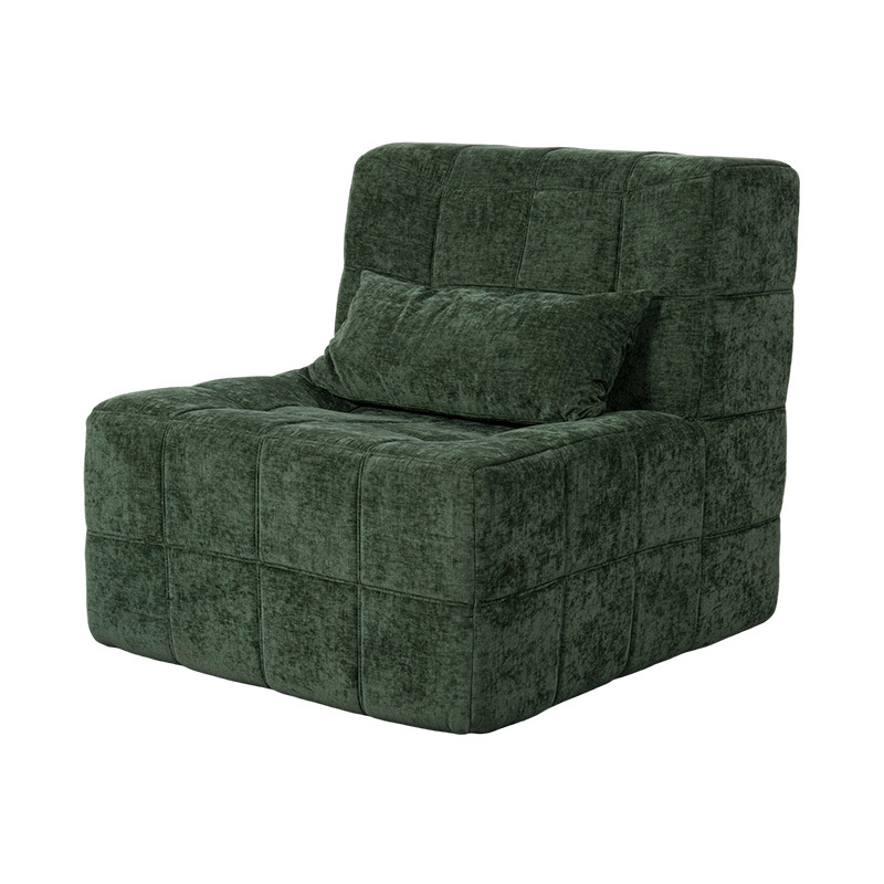 Canapea supradimensionată cu o singură spumă, din velur verde smarald, cu design bloc Canapea supradimensionată cu o singură spumă, din velur verde smarald, cu design bloc
