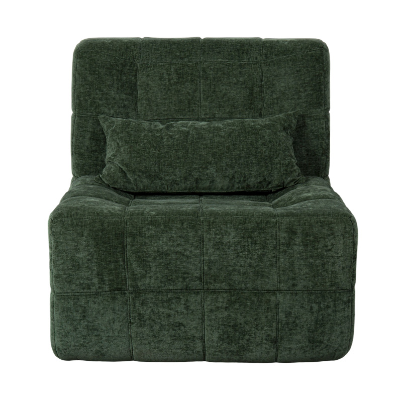 Canapea supradimensionată cu o singură spumă, din velur verde smarald, cu design bloc Canapea supradimensionată cu o singură spumă, din velur verde smarald, cu design bloc
