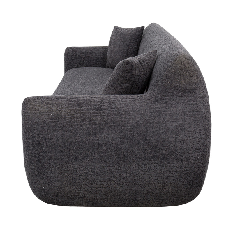 Canapea cu spumă completă cu 3-4 locuri din țesătură jacquard chenille gri închis Canapea cu spumă completă cu 3-4 locuri din țesătură jacquard chenille gri închis