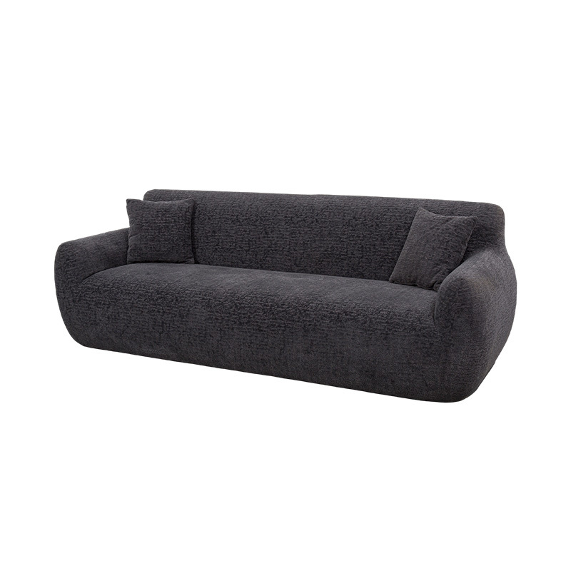 Canapea cu spumă completă cu 3-4 locuri din țesătură jacquard chenille gri închis Canapea cu spumă completă cu 3-4 locuri din țesătură jacquard chenille gri închis
