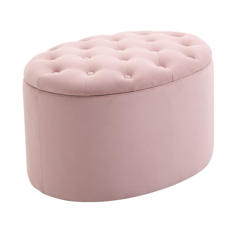 Scaun mic pentru depozitare din material textil, colorat, în formă de pâine