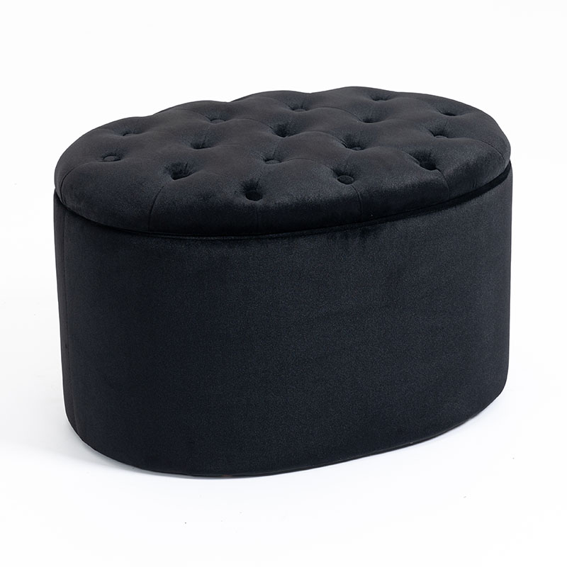 Scaun mic pentru depozitare din material textil, colorat, în formă de pâine