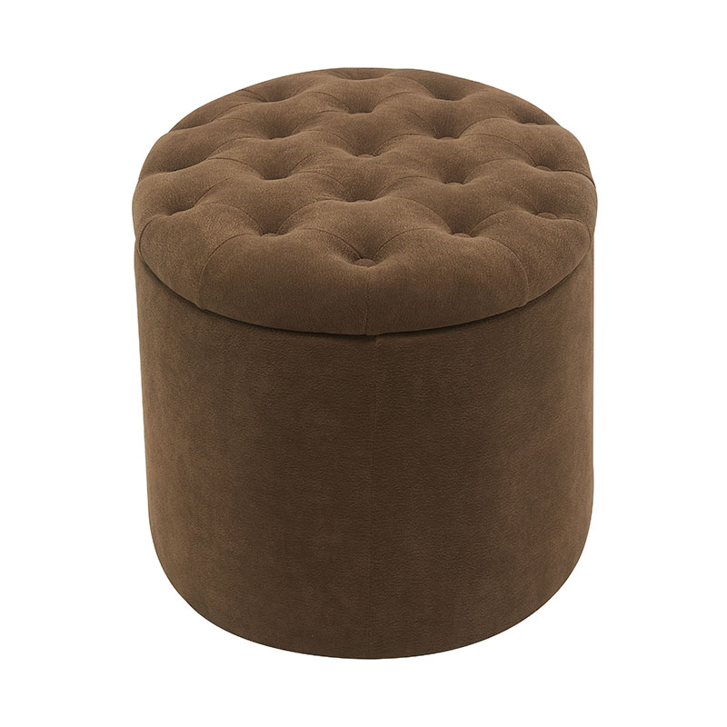 Scaun mic pentru depozitare din material textil, colorat, în formă de pâine