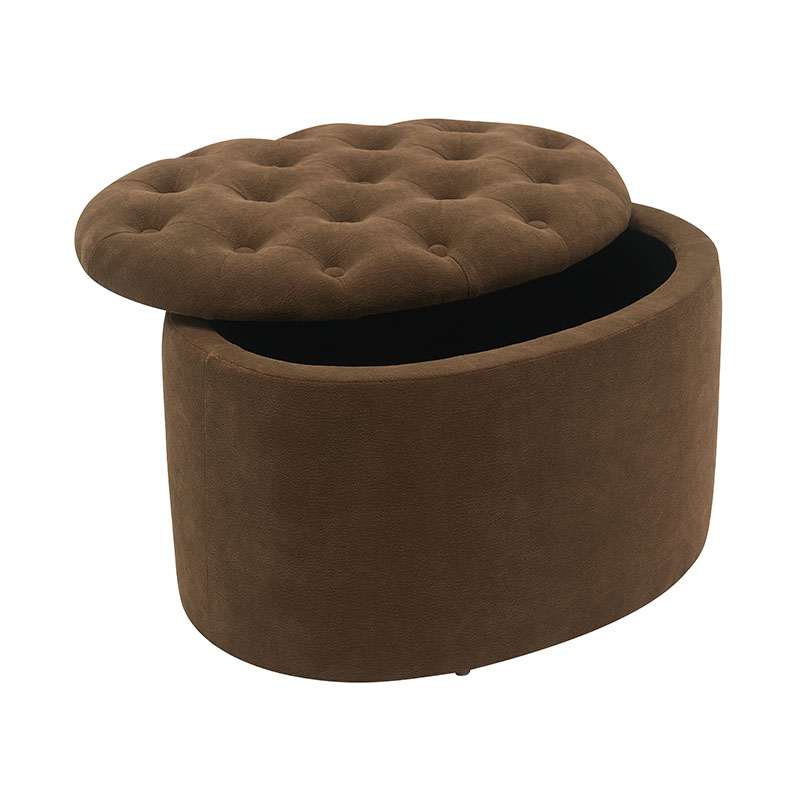 Scaun mic pentru depozitare din material textil, colorat, în formă de pâine